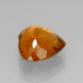 Citrino amarelo natural 7,43ct, formato de coração, VVS