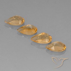 Pedras preciosas de Citrino Orange-Gold  natural de 3.05 ct, Formato de pêra, VVS