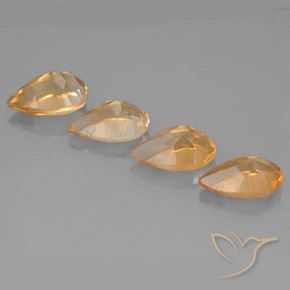 Pedras preciosas de Citrino Laranja Médio natural de 3.11 ct, Formato de pêra, VVS