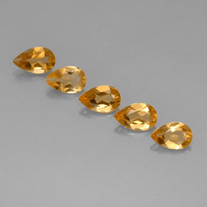 Pedras preciosas de citrino amarelo natural de 3,37 ct, formato de pêra, VVS-VS