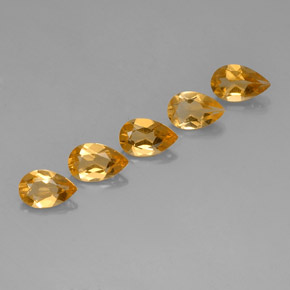 Pedras preciosas de citrino amarelo natural de 3,37 ct, formato de pêra, VVS-VS