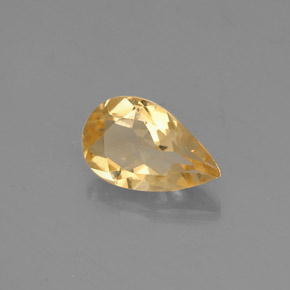 Citrino amarelo natural 0,67ct, formato de pêra, VVS-VS
