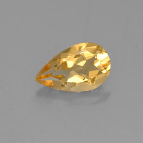 Citrino amarelo natural 0,76ct, formato de pêra, VVS-VS