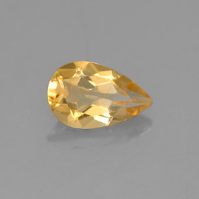 Citrino amarelo natural 0,76ct, formato de pêra, VVS-VS