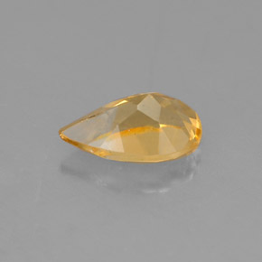 Citrino amarelo natural 0,76ct, formato de pêra, VVS-VS