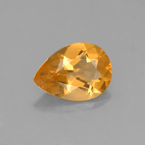 Citrino amarelo natural 0,88ct, formato de pêra, VS