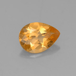 Citrino amarelo natural 0,88ct, formato de pêra, VS