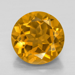 Citrino Amarelo Dourado Natural 5.49ct, Corte Redondo, VVS