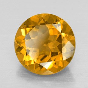 Citrino Amarelo Dourado Natural 5.49ct, Corte Redondo, VVS