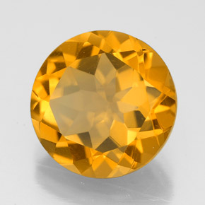 Citrino amarelo natural 5,25ct, corte redondo, VVS