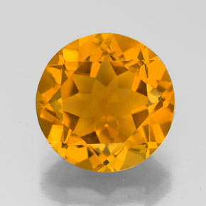 Citrino amarelo natural 4,40ct, corte redondo, VVS
