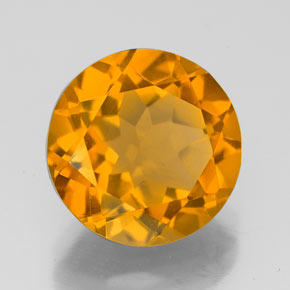 Citrino amarelo natural 4,40ct, corte redondo, VVS