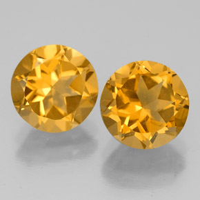 Pedras preciosas de citrino amarelo natural de  ct, corte redondo, VS