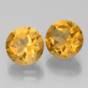 Pedras preciosas de citrino amarelo natural de  ct, corte redondo, VS
