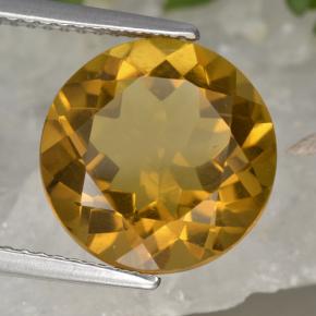 Citrino dourado natural 5,87ct, corte redondo, VVS-VS