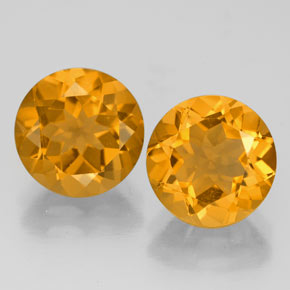 Pedras preciosas de citrino amarelo natural de  ct, corte redondo, VVS