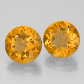Pedras preciosas de citrino amarelo natural de  ct, corte redondo, VVS