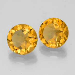 Pedras preciosas de citrino amarelo natural de  ct, corte redondo, VVS-VS