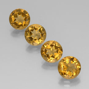 Pedras preciosas de citrino amarelo natural de  ct, corte redondo, VVS