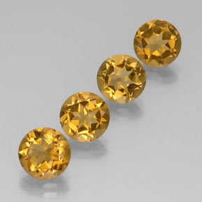 Pedras preciosas de citrino amarelo natural de  ct, corte redondo, VVS