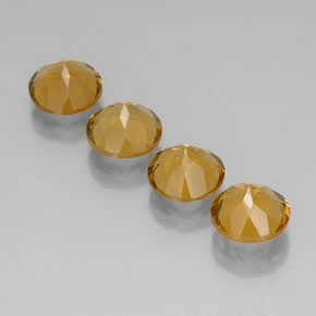 Pedras preciosas de citrino amarelo natural de  ct, corte redondo, VVS
