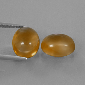 Pedras preciosas de citrino dourado natural de 5,85 ct, corte oval, transparente