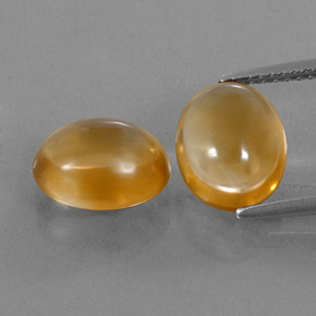 Pedras preciosas de citrino dourado natural de 5,44 ct, corte oval, transparente