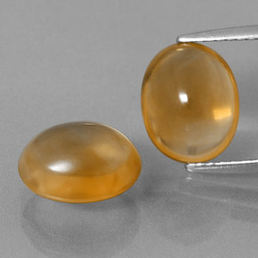 Pedras preciosas de citrino dourado natural de 6,40 ct, corte oval, transparente