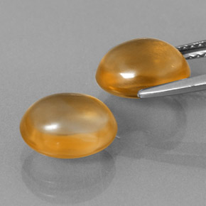 Pedras preciosas de citrino dourado natural de 6,40 ct, corte oval, transparente