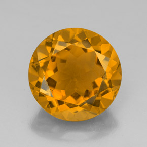 Citrino amarelo natural 5,99ct, corte redondo, VS
