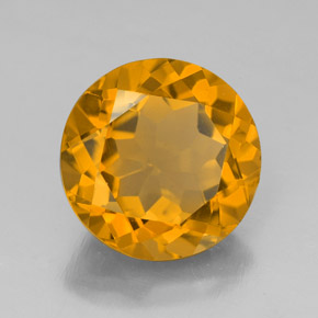 Citrino amarelo natural 5,99ct, corte redondo, VS