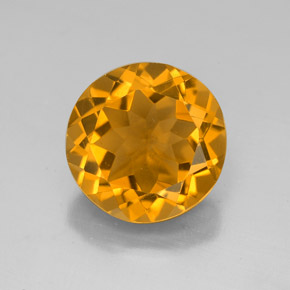 Citrino amarelo natural 4,30ct, corte redondo, VVS-VS