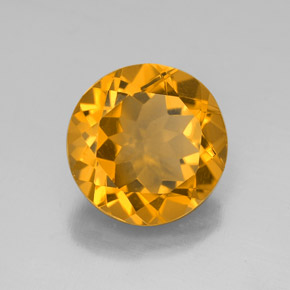 Citrino amarelo natural 4,30ct, corte redondo, VVS-VS