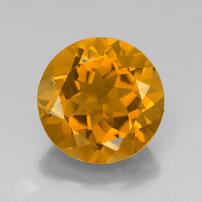 Citrino ouro natural 5,93ct, corte redondo, VVS