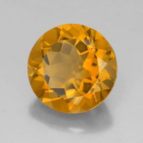 Citrino ouro natural 5,93ct, corte redondo, VVS
