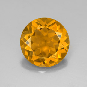 Citrino amarelo natural 3,90ct, corte redondo, VS