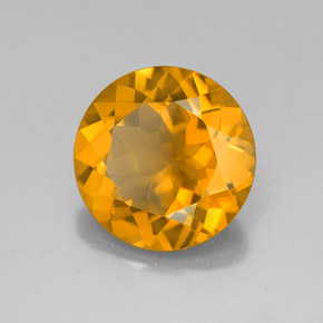 Citrino amarelo natural 3,90ct, corte redondo, VS
