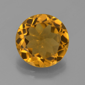 Citrino amarelo natural 5,14ct, corte redondo, VVS-VS