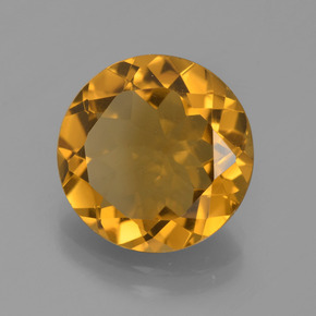 Citrino amarelo natural 5,14ct, corte redondo, VVS-VS