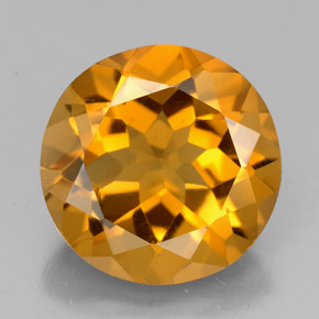 Citrino laranja natural 4,05ct, corte redondo, VVS-VS