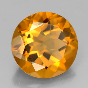 Citrino laranja natural 4,05ct, corte redondo, VVS-VS