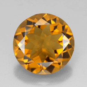 Citrino laranja natural 5,44ct, corte redondo, VVS-VS