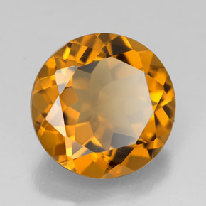 Citrino laranja natural 5,44ct, corte redondo, VVS-VS