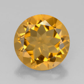 Citrino amarelo natural 4,27ct, corte redondo, VS
