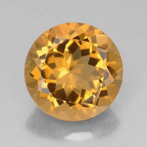 Citrino amarelo natural 5,74ct, corte redondo, VVS-VS