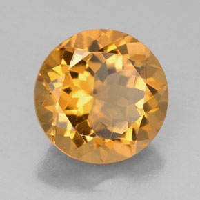 Citrino amarelo natural 5,74ct, corte redondo, VVS-VS