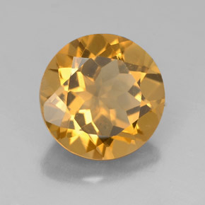 Citrino amarelo natural 4,28ct, corte redondo, VS