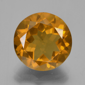 Citrino laranja natural 5,58ct, corte redondo, VS