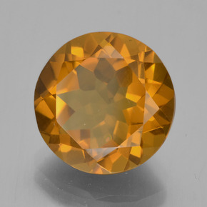 Citrino laranja natural 5,58ct, corte redondo, VS