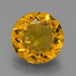 Citrino dourado natural 4,77ct, corte redondo, VS